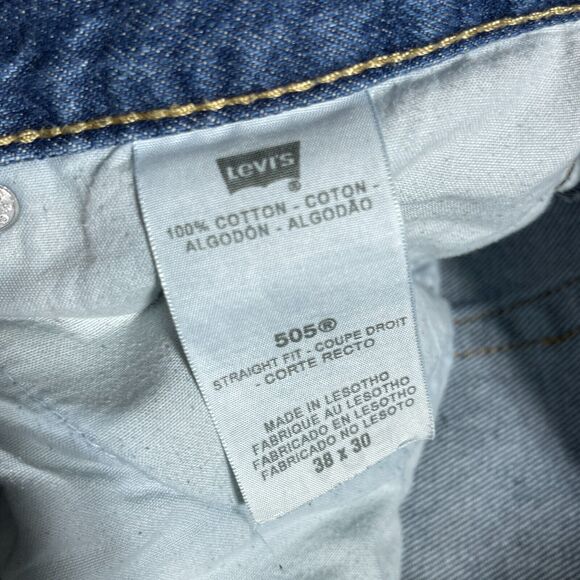 Vtg Levis 505 Jeans Men 38x30 Regular Fit Straight‎ Leg Mid Wash Denim (38x28) - Picture 9 of 12